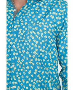 1506225-10 Blue & yellow shirt PRADERA prints comfort fit