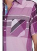 1506353-3 Chemisette gaufrée violette à carreaux en coupe confort