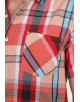 1506354-4 Chemisette gaufrée rouge à carreaux en coupe confort