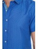 SLIM5359-9 Blue printed sleeveless shirt slim fit