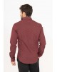 T08-4 Chemise slim fit STRETCH rouge bordeaux motifs NAPOLITAIN