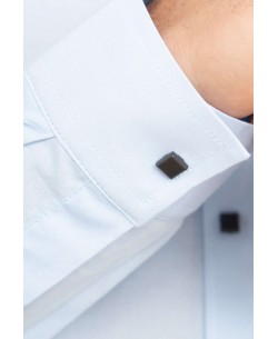 T14-3 Slim fit sky blue stretch shirt with snap buttons