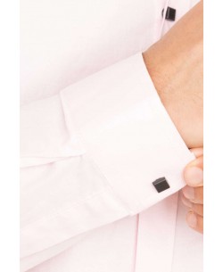 T14-4 Slim fit pink stretch shirt with snap buttons