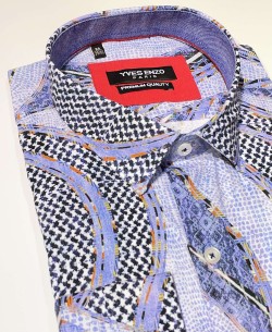 T21-18 STRETCH digital prints shirt slim fit