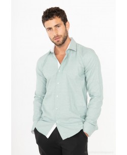T50-9  green shirt slim fit 