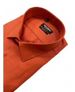 T60-37 Chemise piqué terracotta en slim fit