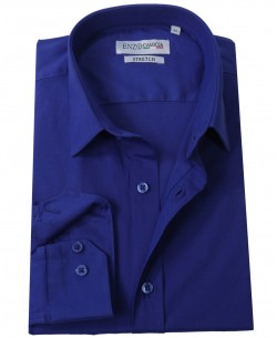 T04-5 Royal blue STRETCH shirt slim fit