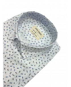 Chemise manche courte à motifs en voile de coton