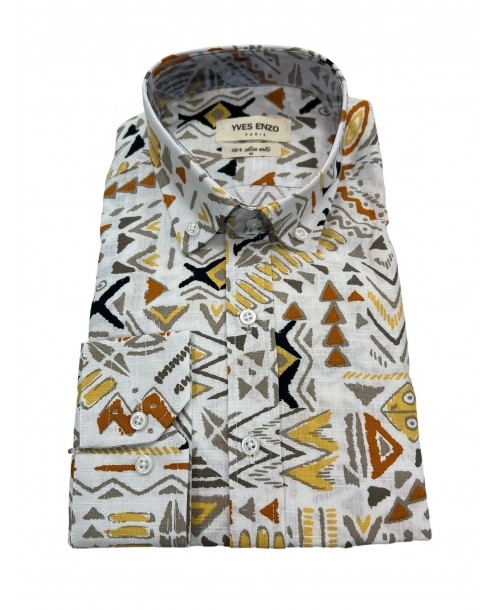 Chemise à motifs en voile de coton