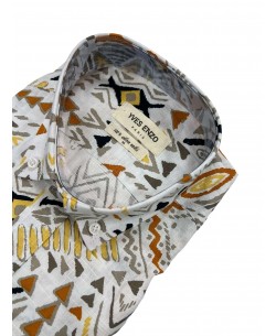 Chemise à motifs en voile de coton