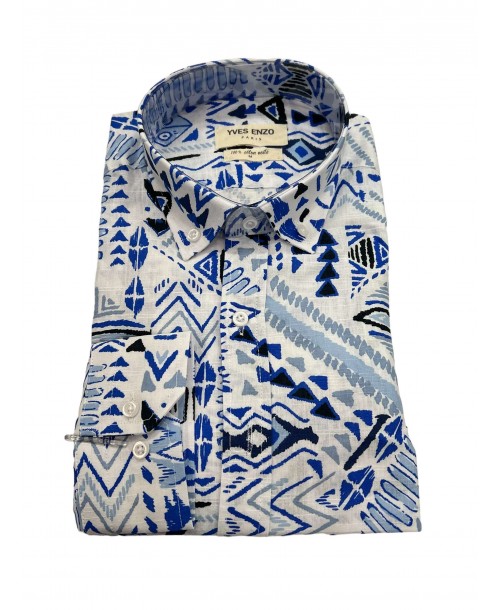 Chemise à motifs en voile de coton