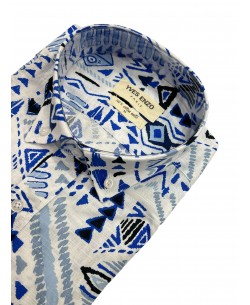 Chemise à motifs en voile de coton