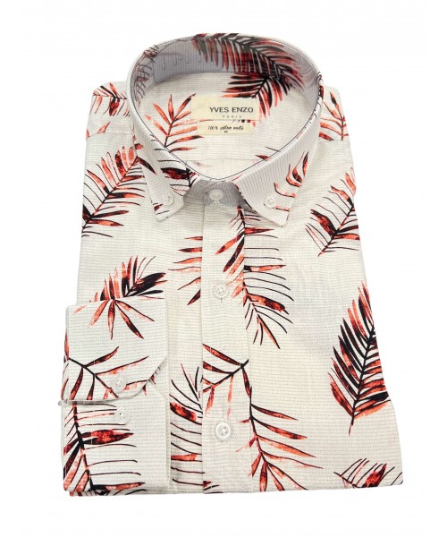 Chemise à motifs en voile de coton
