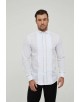 WHT-15-1 Chemise blanche plastron plissé à col cassé en slim fit 