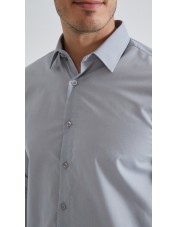 YE-280 Chemise grise popeline de coton confort fit