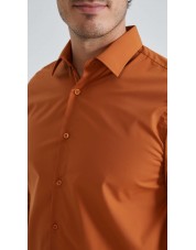 YE-288 Chemise unie coupe confort - Terracotta