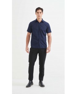 YE-2374 Chemisette bleu marine en confort fit