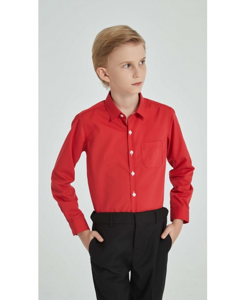 KIDS-901-22 Chemise rouge enfants de 6 à 16 ans