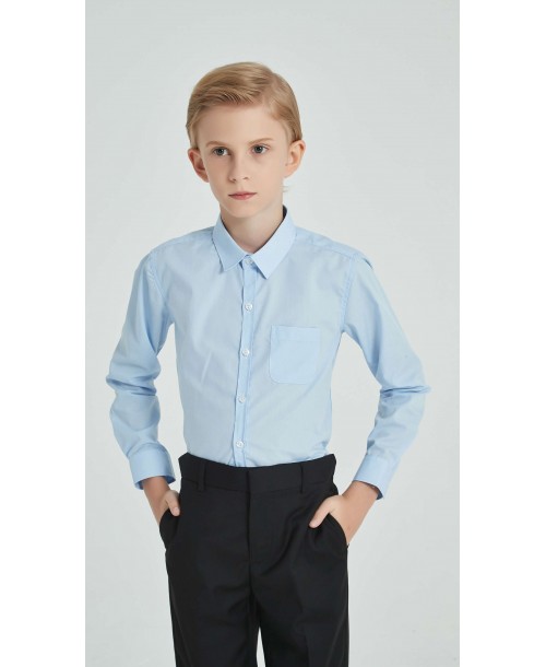 KIDS-901-78 Chemise bleu ciel enfants de 6 à 16 ans