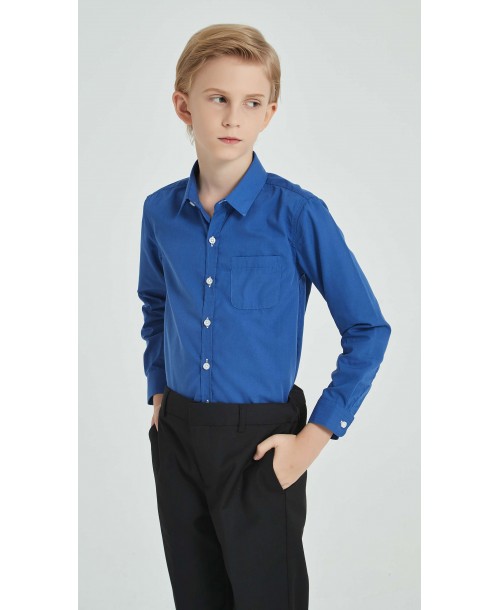 KIDS-901-8 Chemise bleu royal pour enfant de 6 à 16 ans
