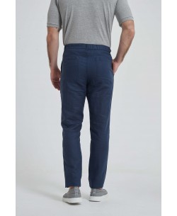 LP-20301-04 Navy blue linen pant (T38 to T50)