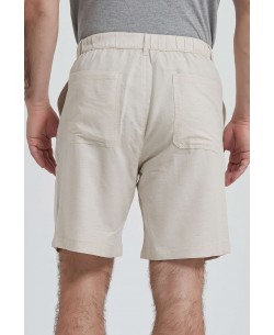 LP-20302-02 Light beige linen bermuda shorts (T38 to T50)