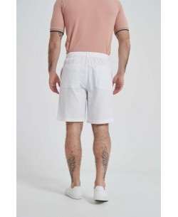 LP-20302-03 Off white linen bermuda shorts (T38 to T50)