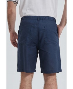 LP-20302-04 Navy blue linen bermuda shorts (T38 to T50)