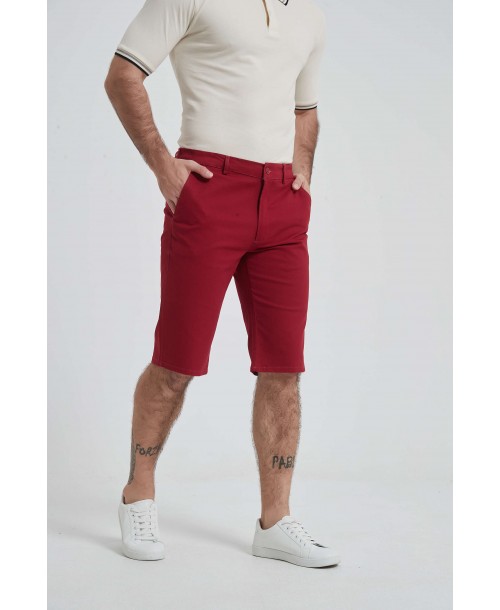 YE-809-03 Bermuda chino stretch rouge (T38 à T50)