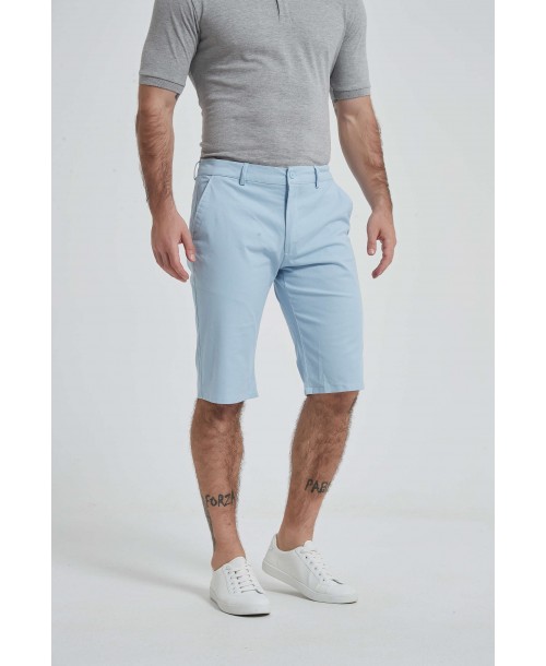 YE-809-06 Bermuda chino stretch bleu ciel (T38 à T50)