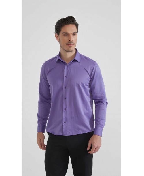 SAT200-106 Chemise violette en confort fit