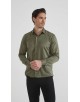 SAT200-44 Chemise vert kaki en confort fit