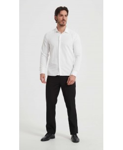 SAT200-58 Chemise ivoire en confort fit