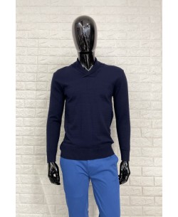YE-6740-15 Shawl neck navy blue jumper