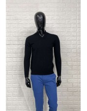 YE-6740-8 Shawl neck black jumper