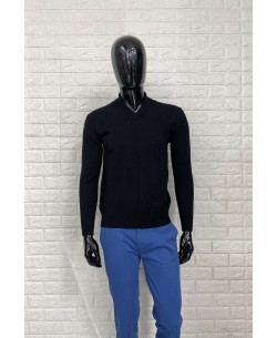 YE-6740-8 Shawl neck black jumper