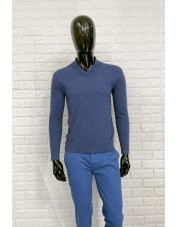 YE-6740-22 Shawl neck reinvented blue jumper