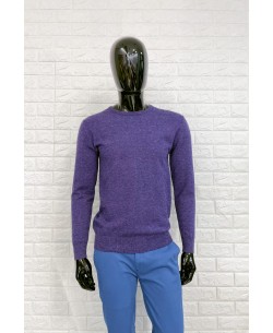 YE-6729-7 Crew neck purple washed jumper