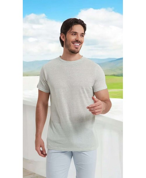 23501-11 T-shirt vert doux en lin