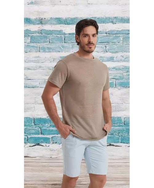 23501-12 T-shirt taupe en lin