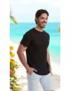 23501-04 T-shirt noir en lin
