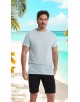 23501-07 T-shirt bleu ciel en lin